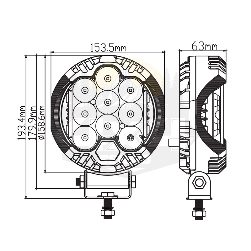 Lampa LED 75W z DRL E9 - TXCM 9060