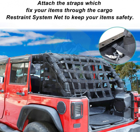 Siatki bagażnika Jeep Wrangler JLU Siatki bagażnika Jeep Wrangler JLU